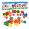 Trenulet din lemn cu forme geometrice 15 piese, MalPlay