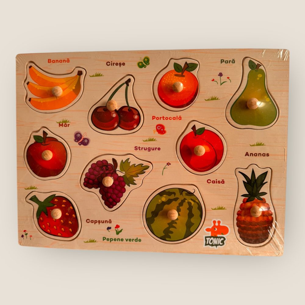 Puzzle incastru din lemn cu denumire in limba romana - diverse modele - imagine 9