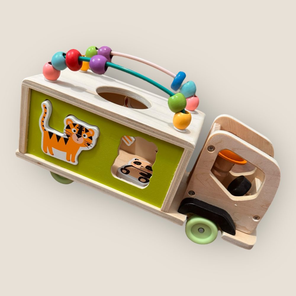 Autobuz sortator 3 in 1 montessori, cu 4 forme si 1 omulet - imagine 3