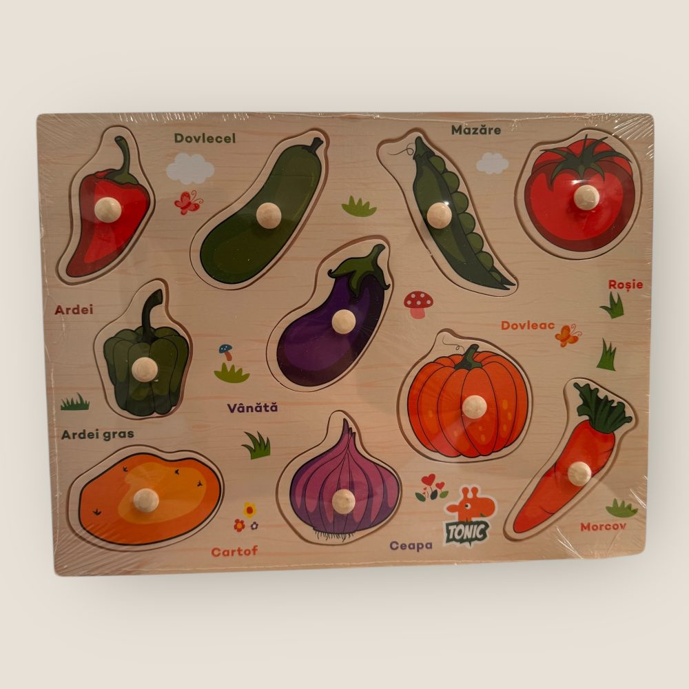 Puzzle incastru din lemn cu denumire in limba romana - diverse modele - imagine 8