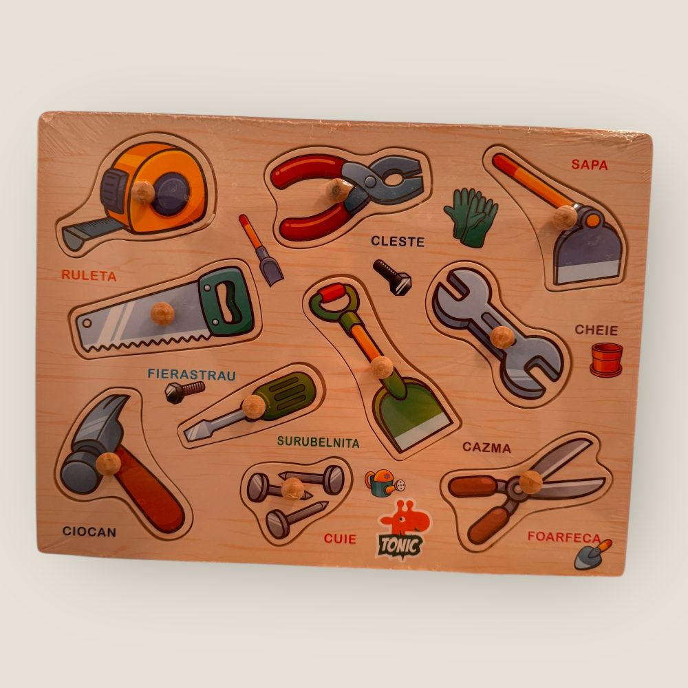 Puzzle incastru din lemn cu denumire in limba romana - diverse modele - imagine 5