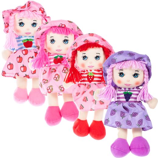 Papusa moale de carpa cu par tip sfoara, 25 cm - modele aleatorii, MalPlay